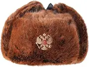 [FORDOM] Russian Hat Soviet Union Badge Ushanka Trapper Hat Outdoor Winter Cap Warm Ear Protection Cotton Aviator Hat