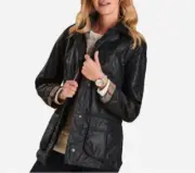 Navy Blue ~BARBOUR WOMEN’S BEADNELL WAX COTTON JACKET MSRP $438 BRITISH CLASSIC