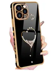 for iPhone 15 Pro Max Phone Case, Cute Women Girls Bling Glitter Heart