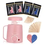 Waxing Kit for Women - Mini Wax Warmer, Hard Wax Kit with 14oz Beads, Portable