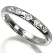TIFFANY & Co. Elsa Peretti Platinum .10ct Diamond Stacking Band Ring 5 New