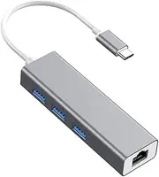 Tianle USB C to Ethernet Adapter Splitter, Type-C to RJ45 Gigabit Network Converter with USB 3.0 Hub 3 Ports Compatible with Switch Console, MacBook Air, iPad Pro, Surface Pro, 4-in-1