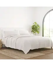 Home Collection Linen Bamboo Blend Premium Ultra Soft 4Pc Sheet Set
