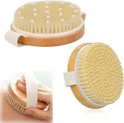 2 Pack Dry Brushing Body Brushes for Lymphatic Drainage & Skin Rejuvenation - Exfoliate, Massage, Reduce Cellulite Appearance