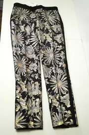 Mr. Turk Montgomery Tux Trousers Pants Black Gold Floral 29
