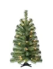 24" Pre-Lit Noble Green Spruce Christmas Tree Clear Incandescent Lights