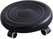 B Baosity Low Height Rolling Stool Step Stools with Swivel Caster Movable Sofa Footstool Low Roller Seat Footrest for Manicure Bedroom, Black