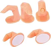FOMIYES Bendable Manicure Practice Fingers - 5 Pack Fake Finger Nail Art Training Model for Diy Nail Design, Portable Salon Training Tool, Khaki