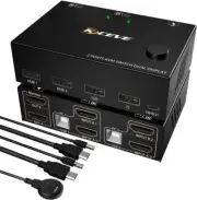 ✅ KCEVE DP HDMI USB 3.0 KVM Switch 2 Computer 2 Monitors, Dual Display KC-KVM202
