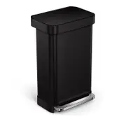 45 Liter Rectangular Liner Rim Kitchen Trash Can with Liner Pocket
