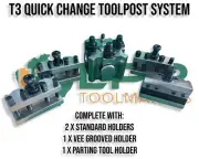 Tool Post Quick Change System T3 suit Lathes 1000mm + B/C takes 35mm Tools