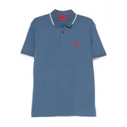 [Hugo] Hugo Tipped-collar Logo Polo Shirt M BLUE