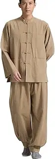 [ZanYing] Men's Traditional Casual Suits Buddhist Meditation Sets Monk Outfit