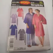 2006 SIMPLICITY PATTERN #3944 ADULT ROBE UNCUT SZ XS-XL