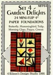 Garden Delights Set 4 Paper Quilt Foundations by Eileen's Design Studio MFP84