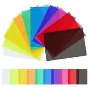 20pcs Color Filter Film Gel Light Filter Color Correction Filter Sheet Transparent Colored Sheet