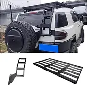 Roof Rack Compatible for Toyota FJ Cruiser Roof Platform Frame Luggage Rack FJ Cruiser Ladder Exterior Modification Accessories(Roof Rack and Ladder)