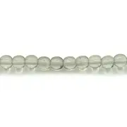 Black Diamond Grey Transparent - 100 4mm Round Pressed Czech Glass Druk Beads
