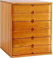 Wooden Desktop File Cabinet Storage Cabinet 6-Layer Desktop File Cabinet Data Cabinet Can Store A4 Paper Magazine Files (Color : A, Size : 40×28×43cm)