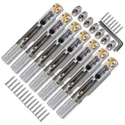 Set of 7 Strings Headless Guitar Bridge Fanned Fret–Single Fixed Bridges Silver