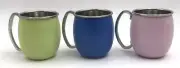 3 New Metal Mule Mugs Pink, Blue, Green