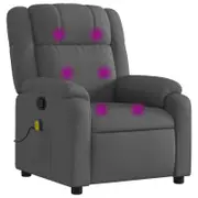 vidaXL Massage Recliner Chair Armchair Single Sofa Living Room Dark Grey Fabric