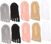 [OATIPHO] 5 Pairs of Toe Separate Socks Invisible Women Socks Breathable Toe Socks Woman Socks for Daily Life