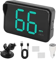 GUGUMO HUD GPS Digital Speedometer for Car, MPH Golf Cart Rechargeable Universal Speed Meter, Head Up Display Car Accessories with LED Large Font, Plug and Play for Truck Motor All Vehicles (2025 New)