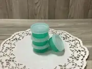 Tupperware Smidgets Containers Set of 4 Mayo, Pills, Salad Dressing ~ Aqua New