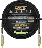 15 Foot - WBC-PRO-Quad Ultra-Silent, Ultra-Flexible, Star-Quad Center-Channel, Subwoofer Cable with Amphenol ACPR-SWH Die-Cast, Gold Plated RCA Connectors & Black Tweed Jacket – Directional Design