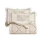 vctops Elegant Embroidered Quilt Set Farmhouse Patchwork Oversized Queen Size...