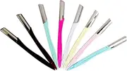MERRYHAPY 10pcs Portable Stainless Steel Eyebrow Razor for Women Portable Eyebrow Trimmer Mini Makeup Tool Kit Random Colors Easy Clean