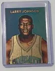 Larry Johnson Gold Plated Artist Signed "Charlotte Hornets" Trading Card 1/1