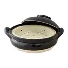 NAGATANIEN Donabe Earthenware Steam Pot Black 27cm 1800ml AZW-22