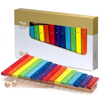 Stagg XYLO-J15 RB 15 Key Multicoloured Xylophone with Mallets