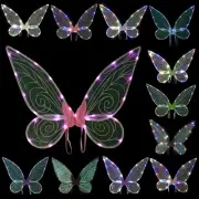 Dress Up Angel Wings LED Fairy Wings Butterfly Sequin Wings Glowing Elf