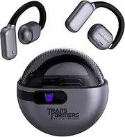 Transformers Open Ear Headphones Earbuds Wireless Bluetooth 5.4 30h Playtime Gaming Noise Canceling Earbuds Wireless with Mic Earhooks Over Ear Headphones Waterproof for Sport Android/iOS (Grey)