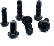 BCMCBV 20pcs M3 M4 M5 M6 DIN7380 10.9 Allen Hex Socket Bolt Button Head Screw Black Furniture Fastener Hexagon 8-30mm Carbon Steel (Size : 25mm, Color : M5)
