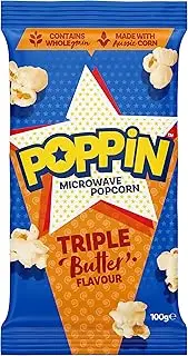 Poppin Microwave Popcorn Triple Butter 100g x 18 (1,800g total)