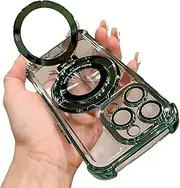 Airbag Four Corners Anti-Drop Magnetic Bracket Case Cover for 15/14/13/12 Pro Max /1(Green)