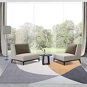 Betadistor Abstract Geometric Printed Rug, 120x160 Cm, Non Shedding Modern Floor Carpet for Bedroom, Living Room, Entryway, Home Decor, Yellow and Grey, 305-10120