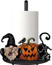 Halloween Paper Towel Holder Halloween Metal Paper Towel Stand Farmhouse Cat Pum