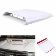 Car Decorative Air Flow Intake Hood Scoop Vent Bonnet Cover Trim white Universal
