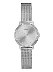 GUESS Women's Silver Chelsea Mesh Watch