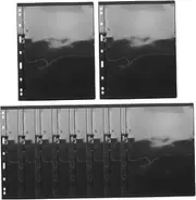 Stamp Collection Album Pages 9 Hole Black Base Single Row Inserts for Stamp Album Collecting Album Sheets