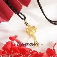 在飛比找蝦皮購物優惠-24k古風金色願望蓮花項鍊鑰匙創意中國風飾品fs2017