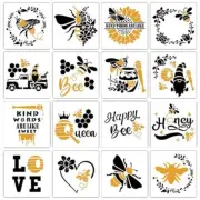 24pcs Bee Flower Drawing Templates Large Resuable DIY Graffiti Stencils 6''x 6''