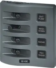 4305 WeatherDeck 12V DC Waterproof Switch Panel - 4 Position, 12/24V