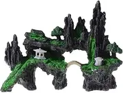 Ipetboom Aquarium Mountain Treehouse Accessories Simulation Mountain Aquarium Accessories Landscape Accessories Artificial Mountain Aquarium Decor Resin Fake Mountain Fish Tank Tree House