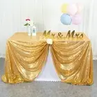 ShiDianYi Gold Sequin Tablecloth 90x156-Inch Rectangle Table Cloth for 8FT Ta...